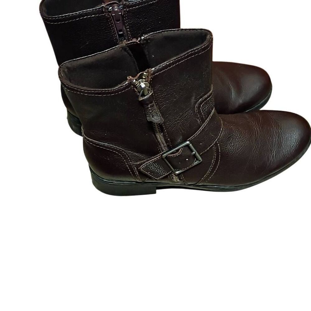 Clark's Women's Merrian Lynn Boots 8.5 Zip Sides Ankle Bootie Buckle Beauties - Picture 7 of 12